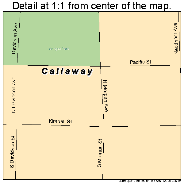 Callaway, Nebraska road map detail