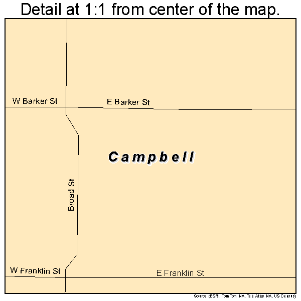 Campbell, Nebraska road map detail