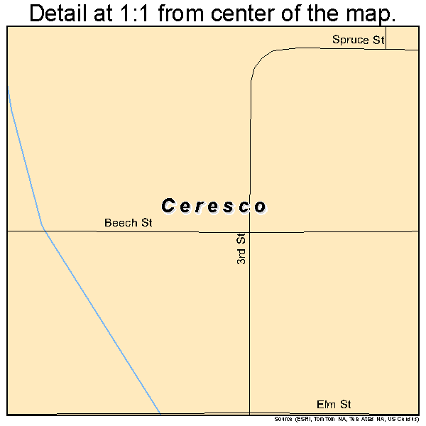 Ceresco, Nebraska road map detail