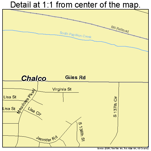 Chalco, Nebraska road map detail