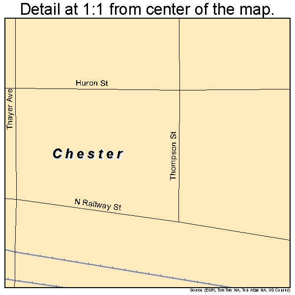 Chester, Nebraska road map detail