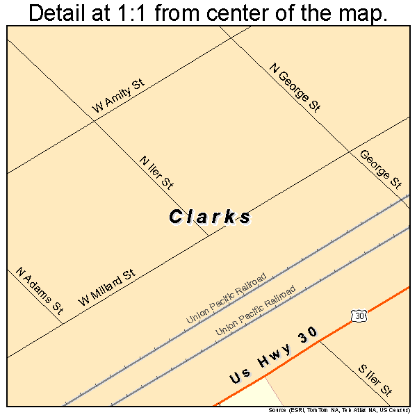 Clarks, Nebraska road map detail