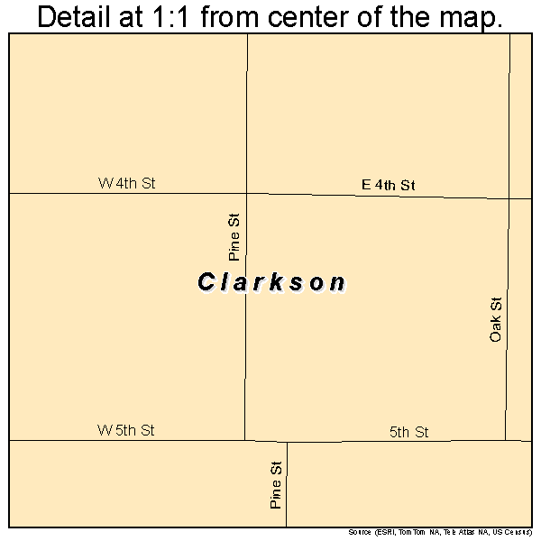 Clarkson, Nebraska road map detail