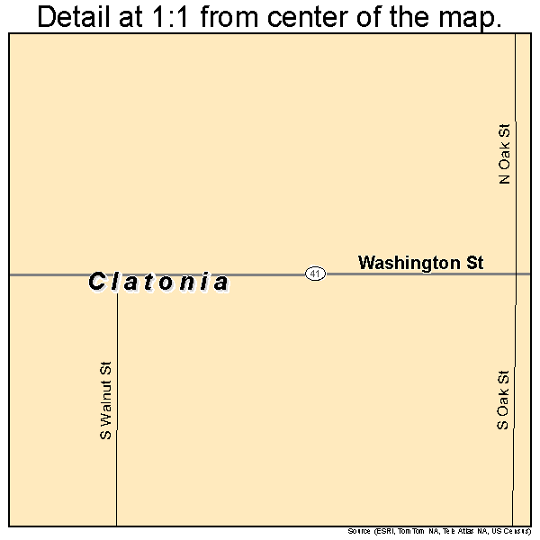 Clatonia, Nebraska road map detail