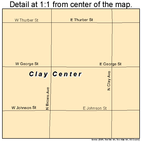 Clay Center, Nebraska road map detail
