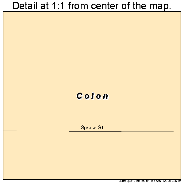 Colon, Nebraska road map detail