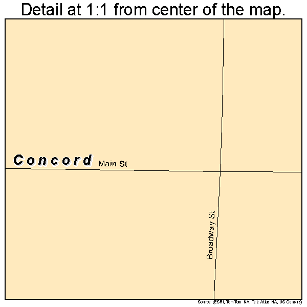 Concord, Nebraska road map detail