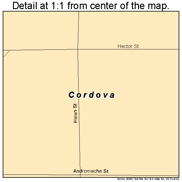 Cordova, Nebraska road map detail