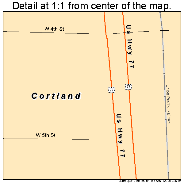 Cortland, Nebraska road map detail