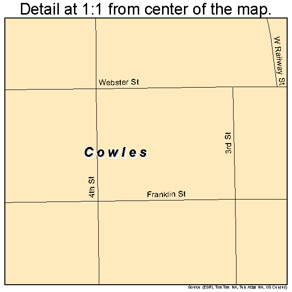 Cowles, Nebraska road map detail