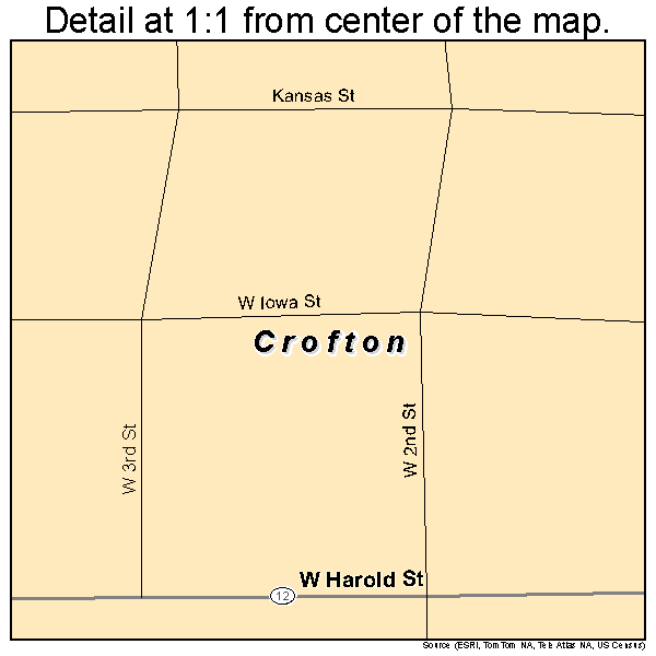 Crofton, Nebraska road map detail