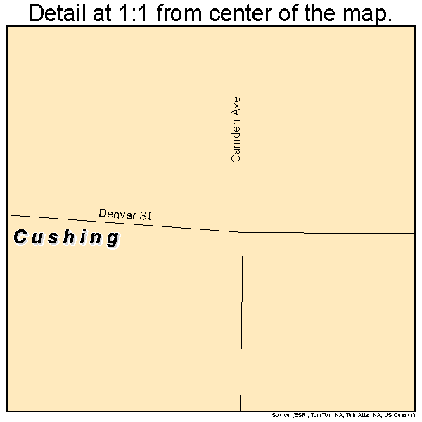 Cushing, Nebraska road map detail