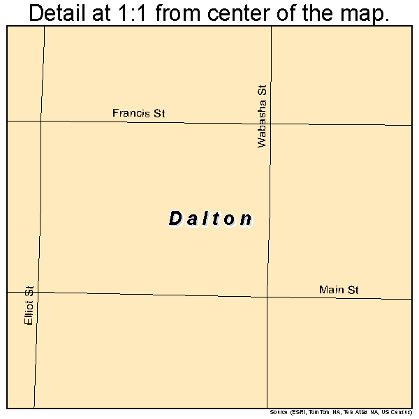Dalton, Nebraska road map detail