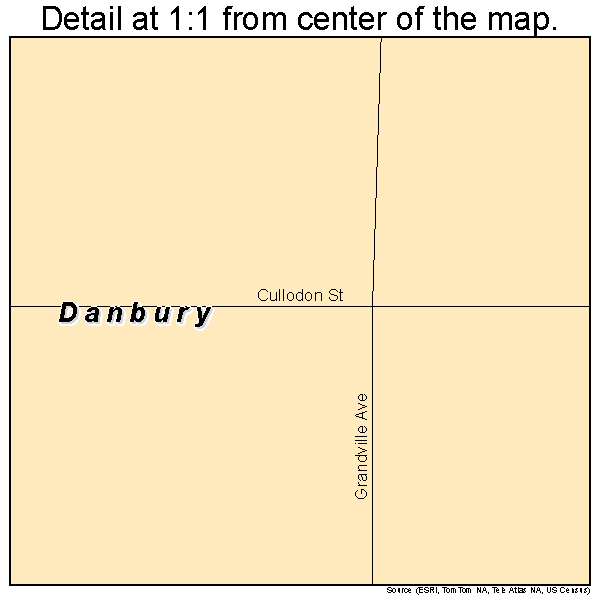 Danbury, Nebraska road map detail