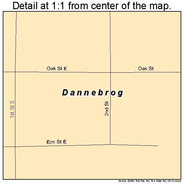 Dannebrog, Nebraska road map detail