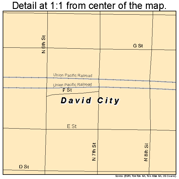 David City, Nebraska road map detail