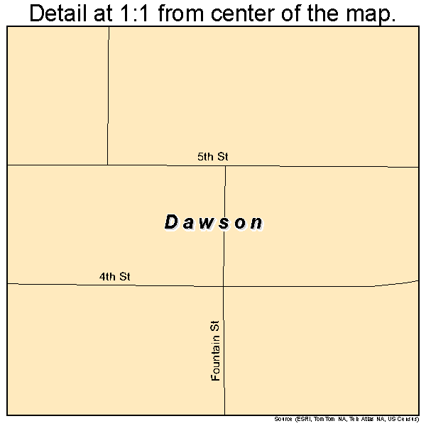 Dawson, Nebraska road map detail