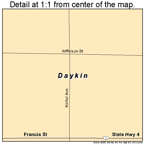 Daykin, Nebraska road map detail