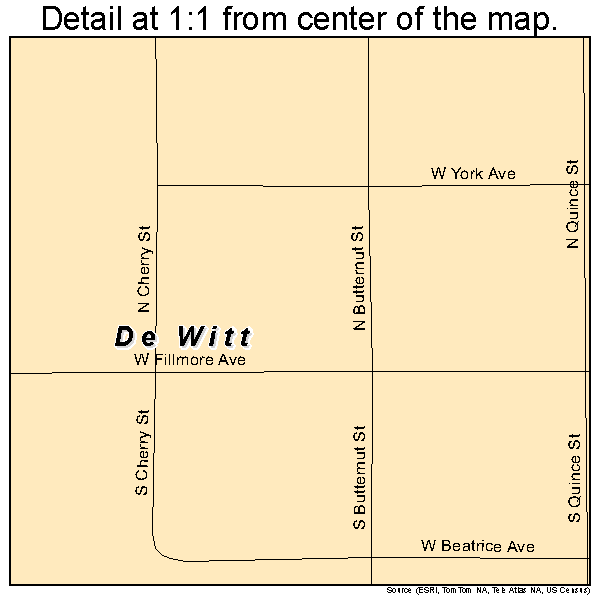 De Witt, Nebraska road map detail