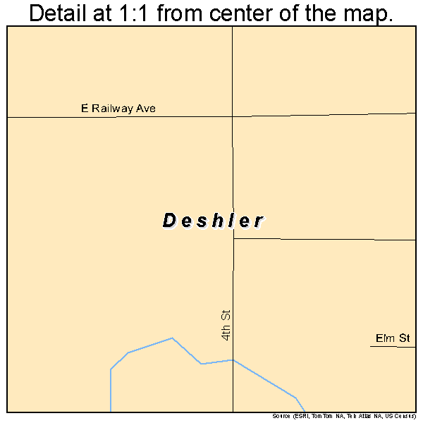 Deshler, Nebraska road map detail