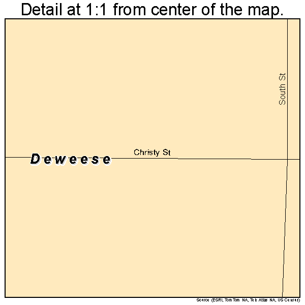 Deweese, Nebraska road map detail