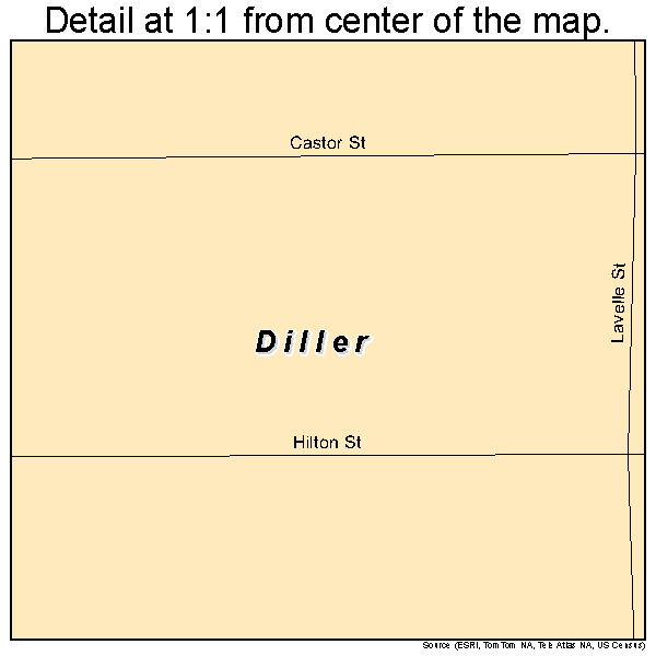 Diller, Nebraska road map detail