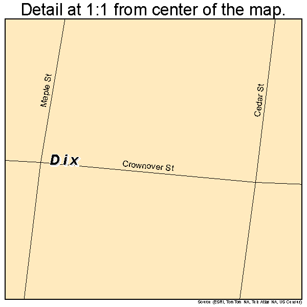 Dix, Nebraska road map detail