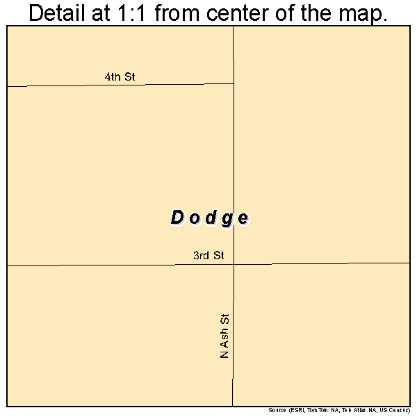 Dodge, Nebraska road map detail