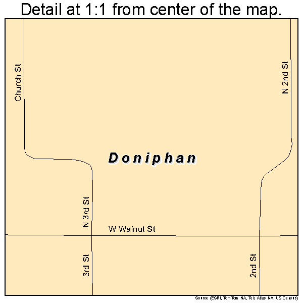 Doniphan, Nebraska road map detail
