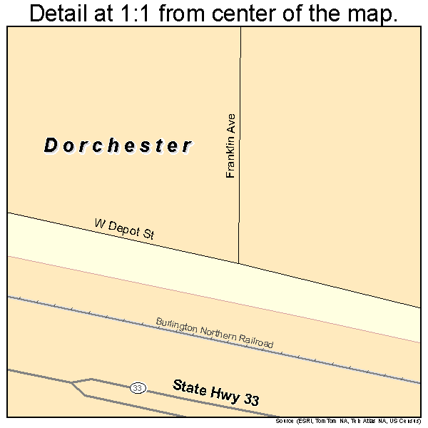 Dorchester, Nebraska road map detail