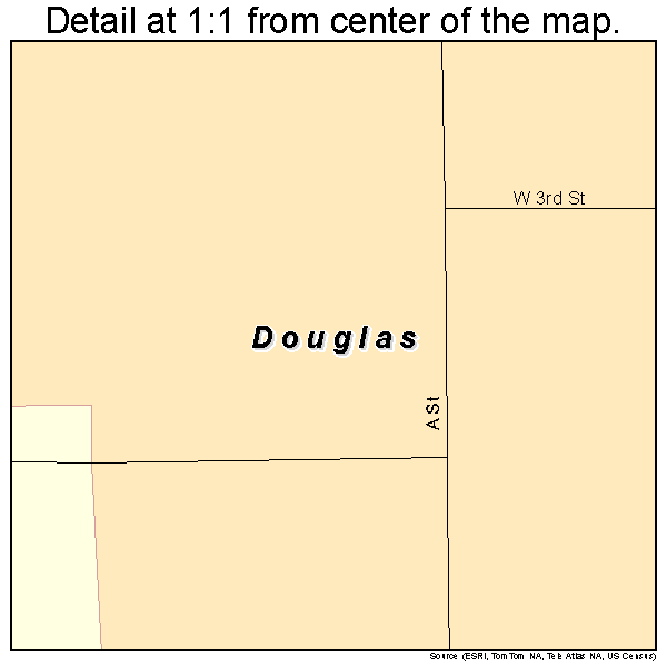 Douglas, Nebraska road map detail