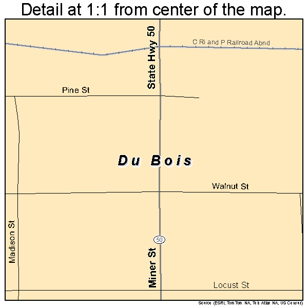 Du Bois, Nebraska road map detail