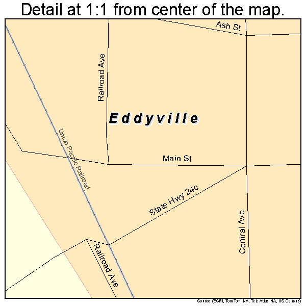 Eddyville, Nebraska road map detail