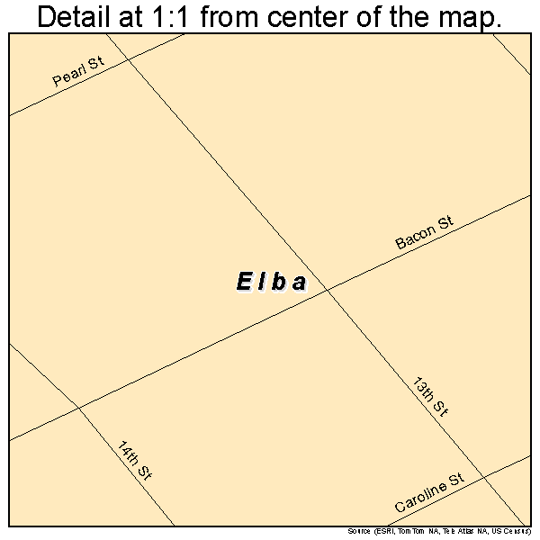 Elba, Nebraska road map detail