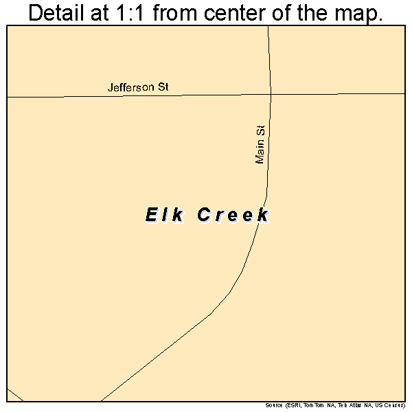 Elk Creek, Nebraska road map detail