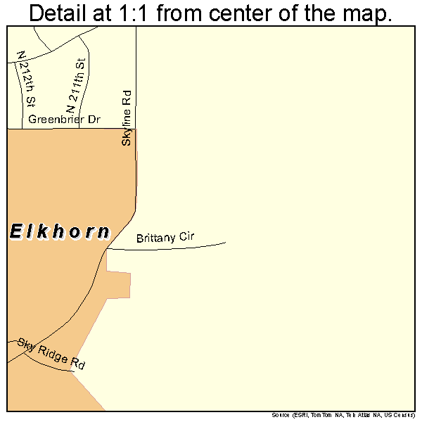 Elkhorn, Nebraska road map detail