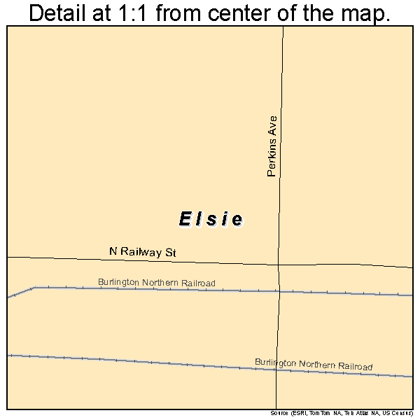 Elsie, Nebraska road map detail