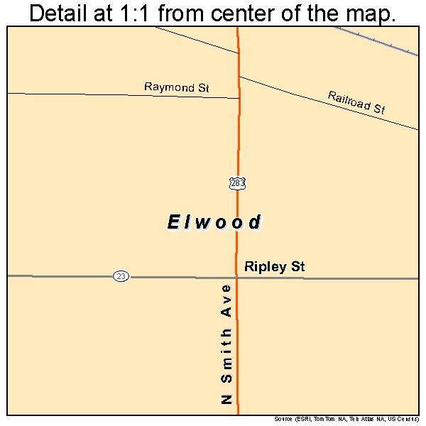 Elwood, Nebraska road map detail