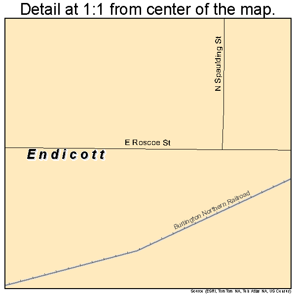 Endicott, Nebraska road map detail