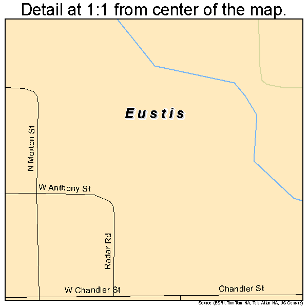Eustis, Nebraska road map detail