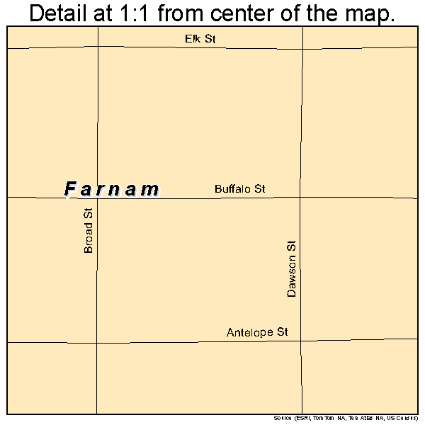 Farnam, Nebraska road map detail