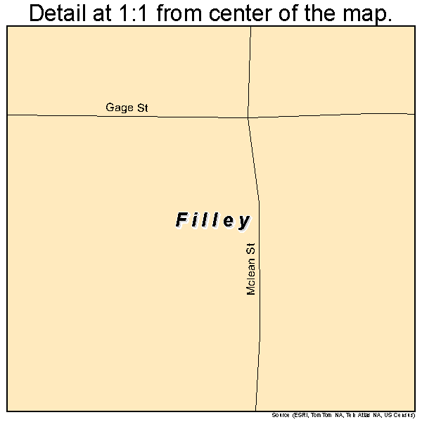 Filley, Nebraska road map detail
