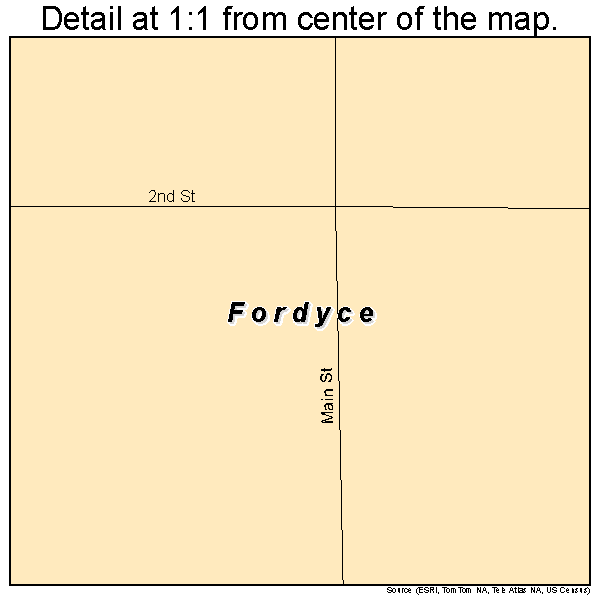 Fordyce, Nebraska road map detail