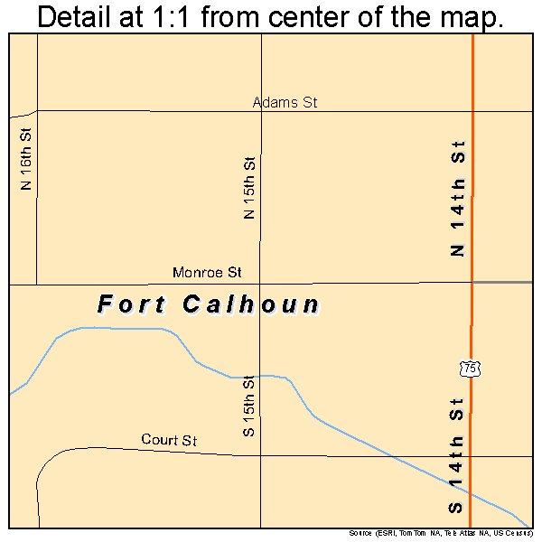 Fort Calhoun, Nebraska road map detail