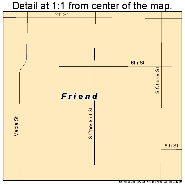 Friend, Nebraska road map detail