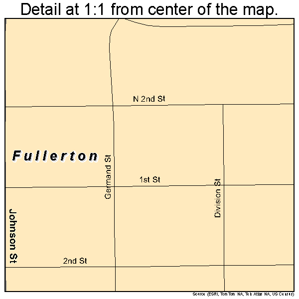 Fullerton, Nebraska road map detail