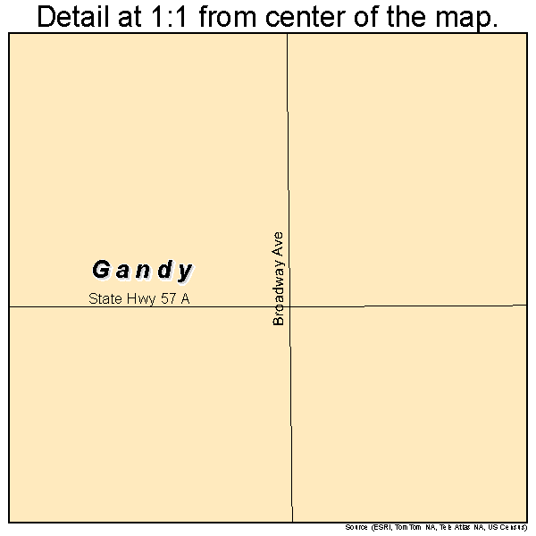 Gandy, Nebraska road map detail