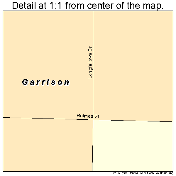 Garrison, Nebraska road map detail