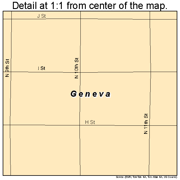 Geneva, Nebraska road map detail