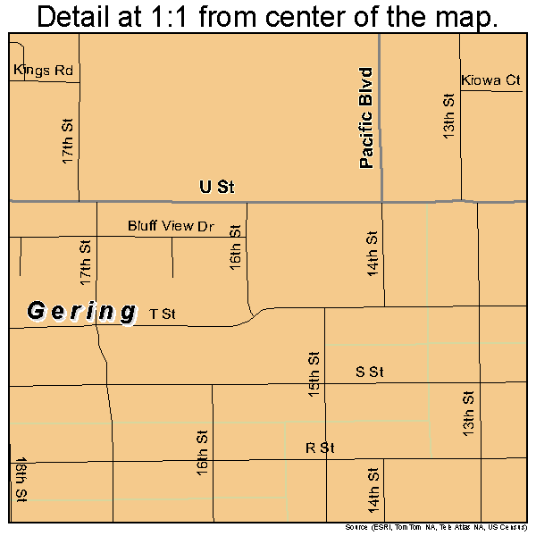 Gering, Nebraska road map detail